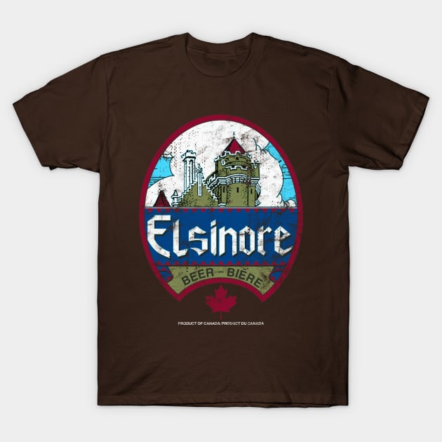 Elsinore Beer Biere Distressed T-Shirt by Unfluid
